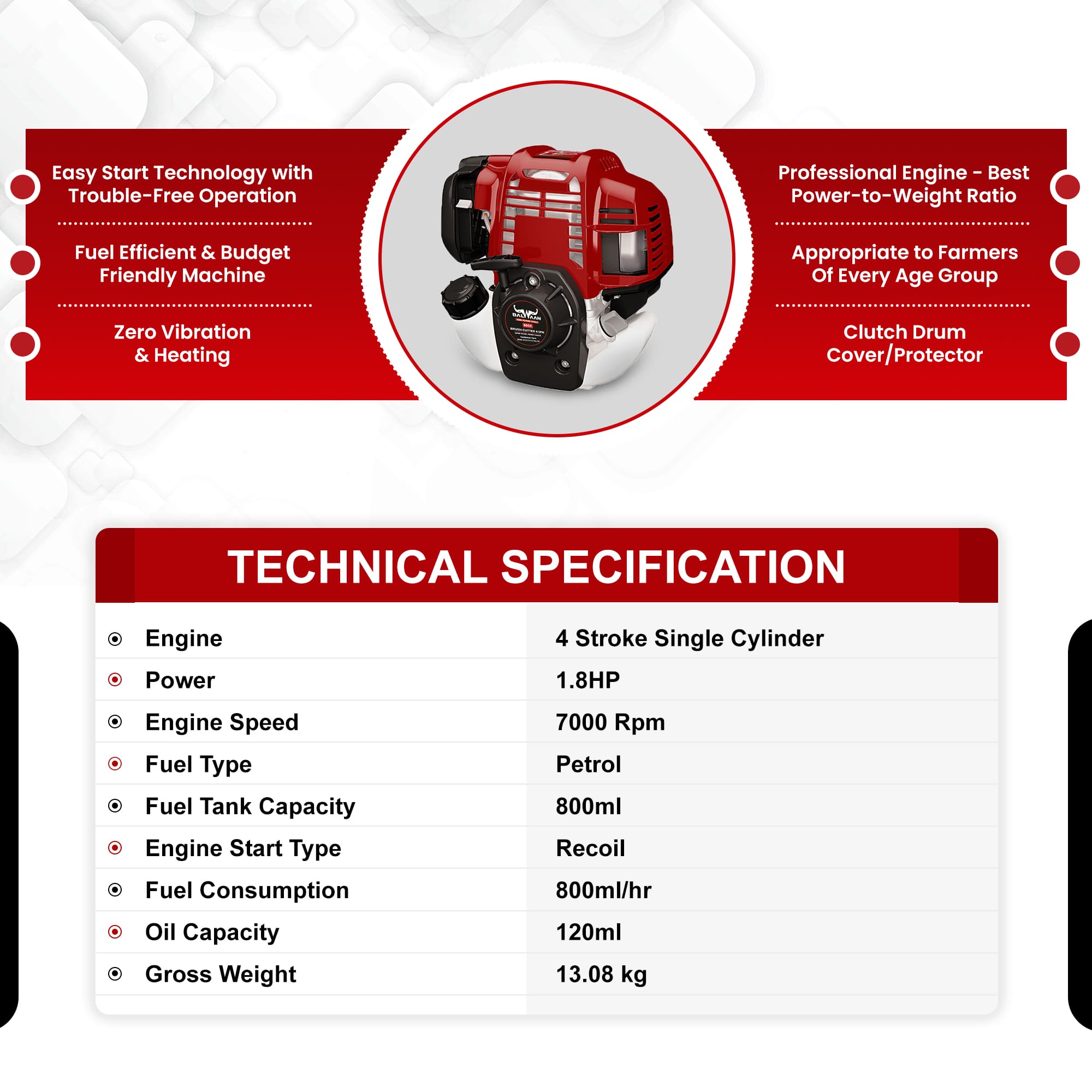 BALWAAN BACK PACK BRUSH CUTTER BX-50B