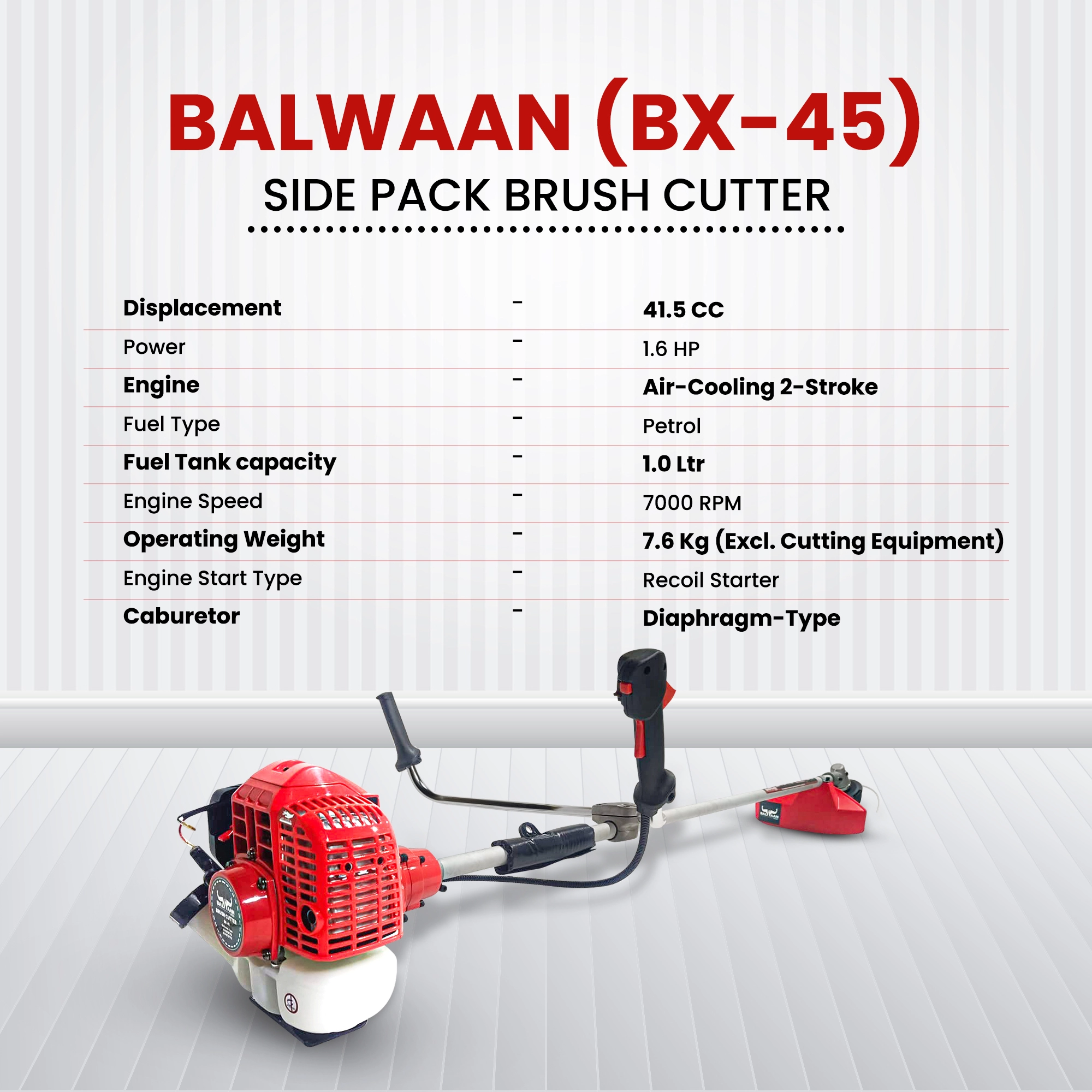 BALWAAN 2STROK SIDE PACK BRUSH CUTTERBX-45