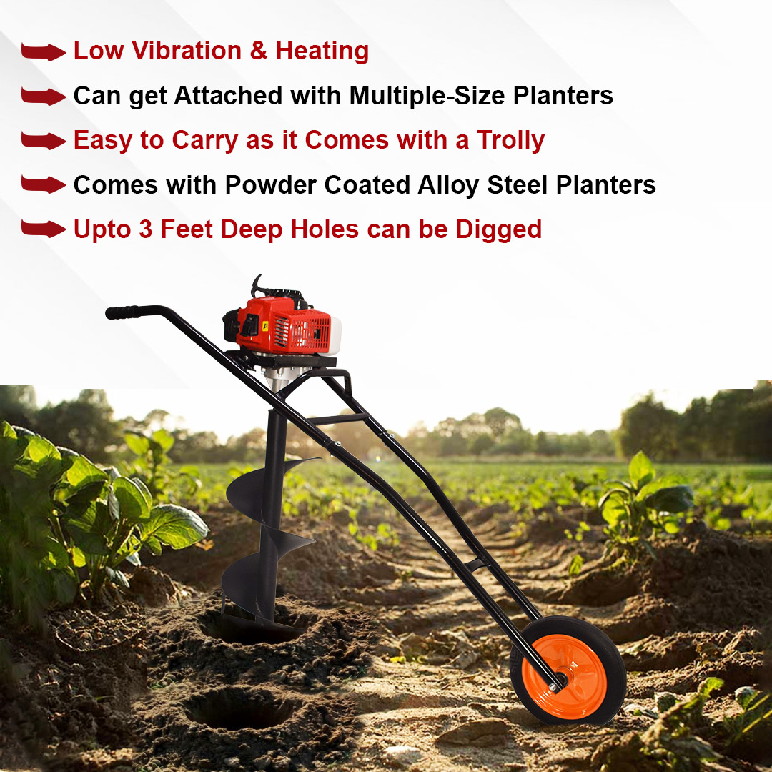 BALWAAN  TROLY EARTH AUGER 63CC WITH 12INCH PLANTER 