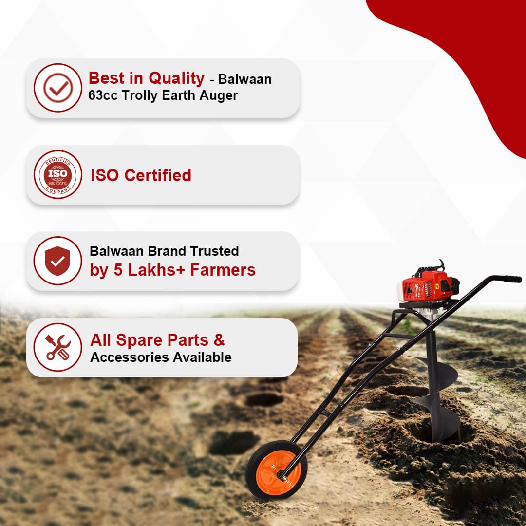 BALWAAN  TROLY EARTH AUGER 63CC WITH 12INCH PLANTER 