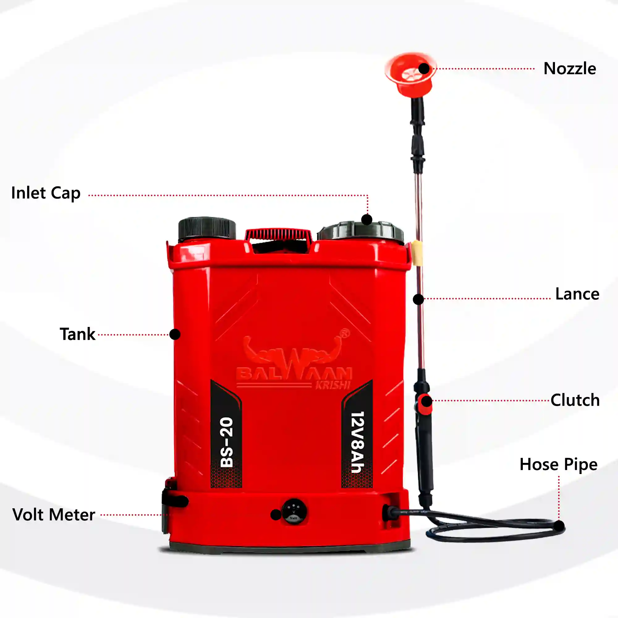 BALWAAN BS-20 SINGLE MOTOR BATTRY SPRAYER 12X8